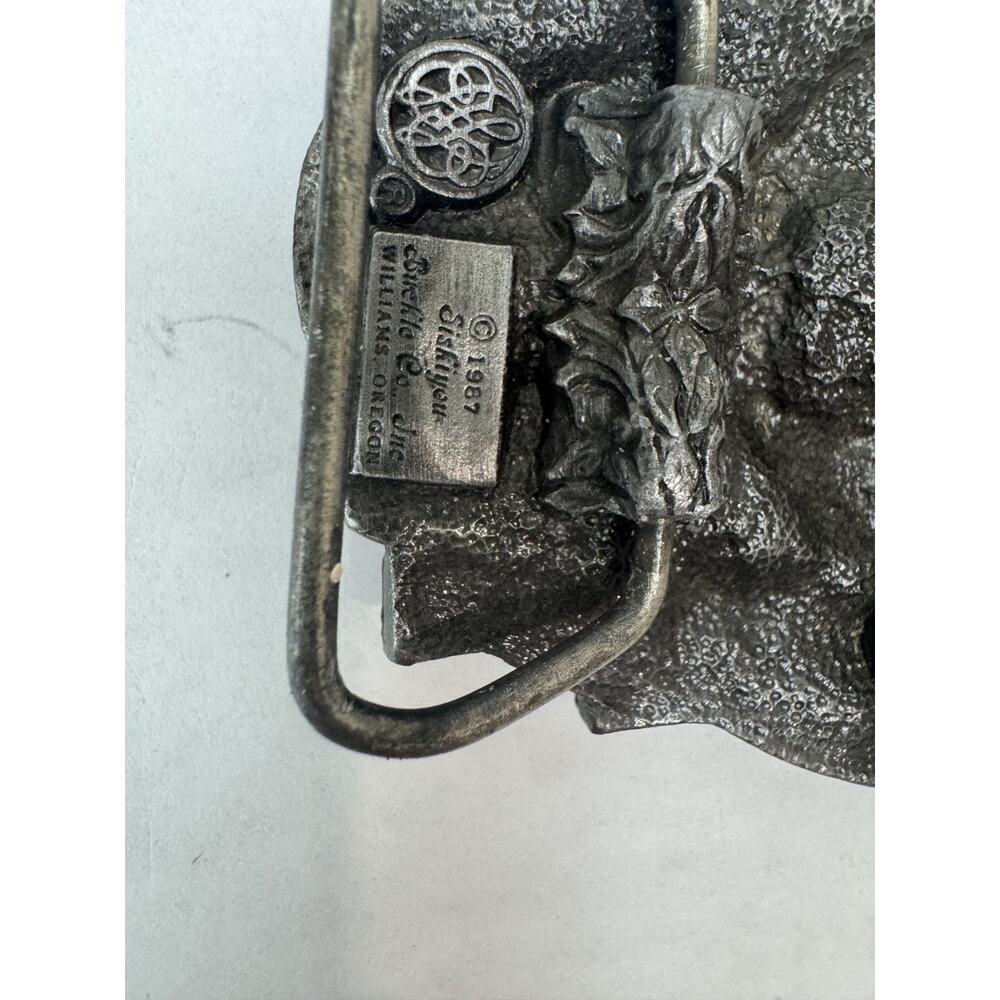 Vintage Belt Buckle Siskiyou Cowboy I'd Rather Be Hunting Deer Buck Pewter 1987 - Picture 5 of 6
